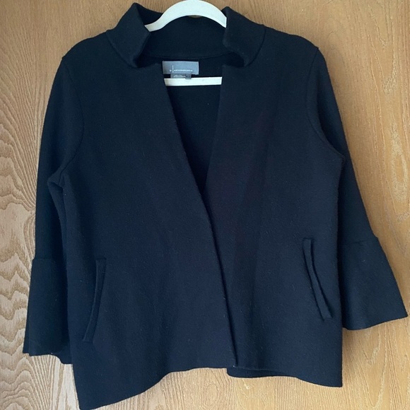 Anthropologie Jackets & Blazers - Anthropologie Small Knit Black Sweater Jacket Bell Sleeves